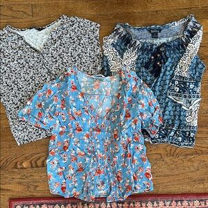 Lucky Brand Floral and Patterned Tops lot